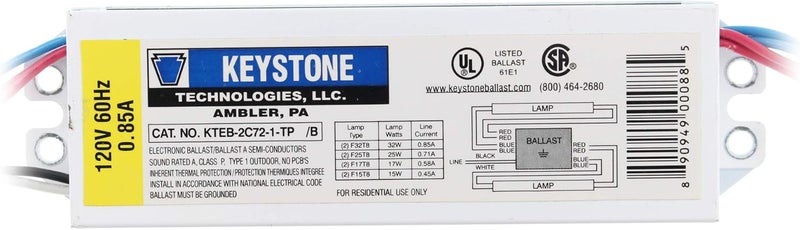 KTEB-2C72-1-TP Technologies Ballast 2 Lamp F32T8 120 Volt Electronic Ballast